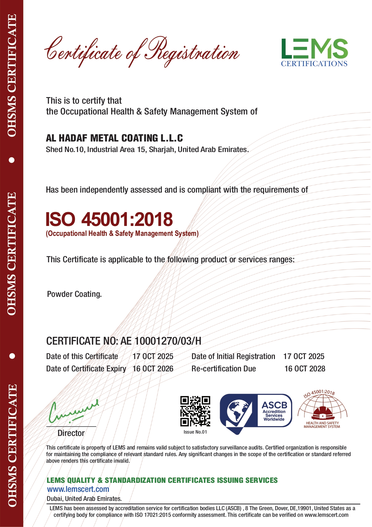 Industry Safety Certificate